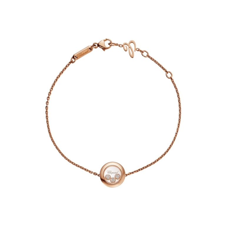 Chopard - Happy Diamonds bracelet en or rose avec pendentif rond