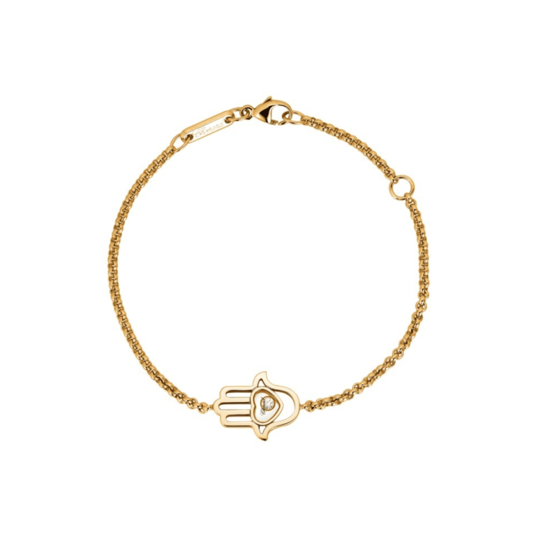 Chopard - Happy Diamonds bracelet en or rose avec main de Fatma et un diamant mobile