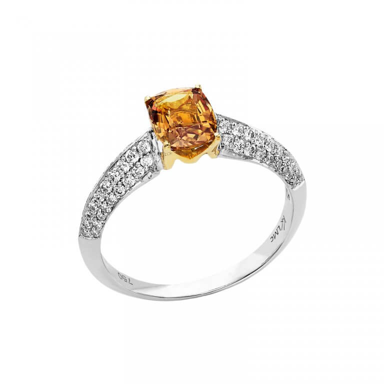 Lionel Meylan Créations - Unheated orange sapphire ring