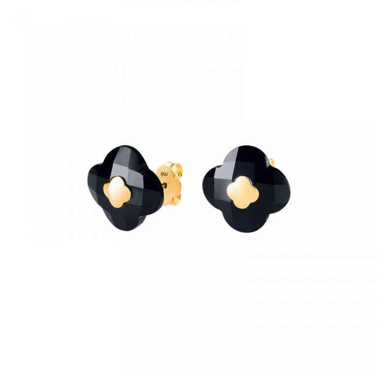 Morganne Bello - Victoria Earrings in rose gold with onyx