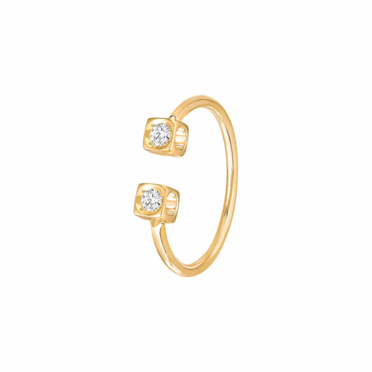 Dinh Van - Bague Le Cube Diamant or jaune et diamants