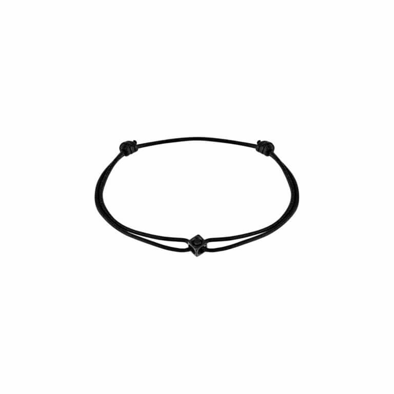 Dinh Van - Le Cube Diamant cord bracelet black titanium and black diamond