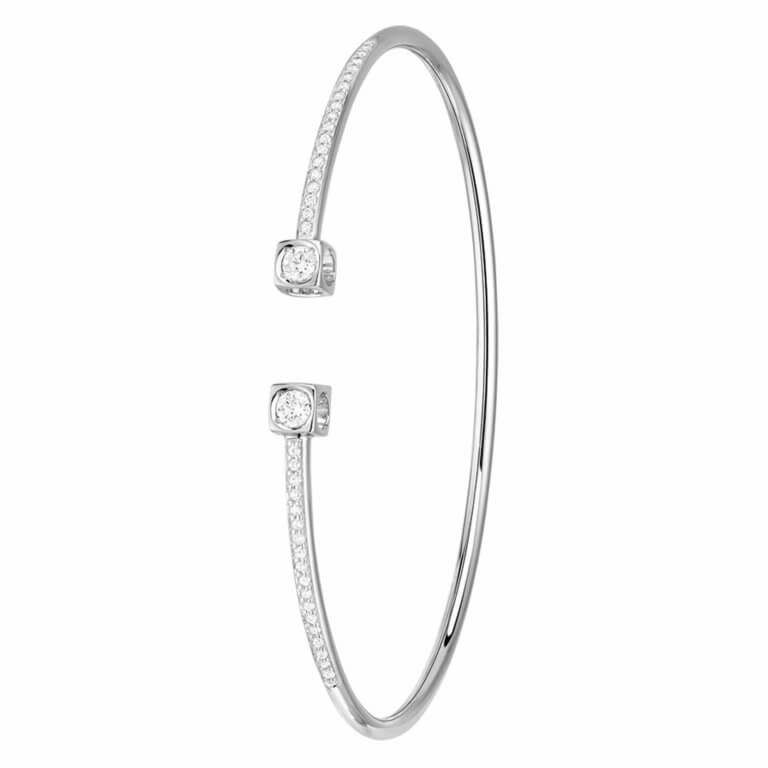 Dinh Van - Le Cube Diamant large bracelet white gold and diamonds