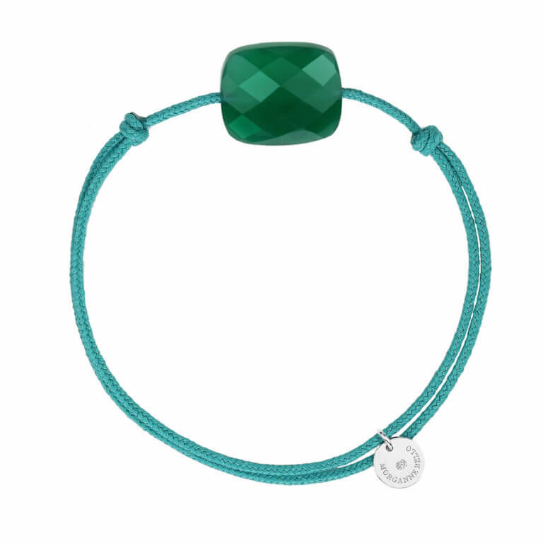 Morganne Bello - Friandise Oversize turquoise cord bracelet and cushion with green agate