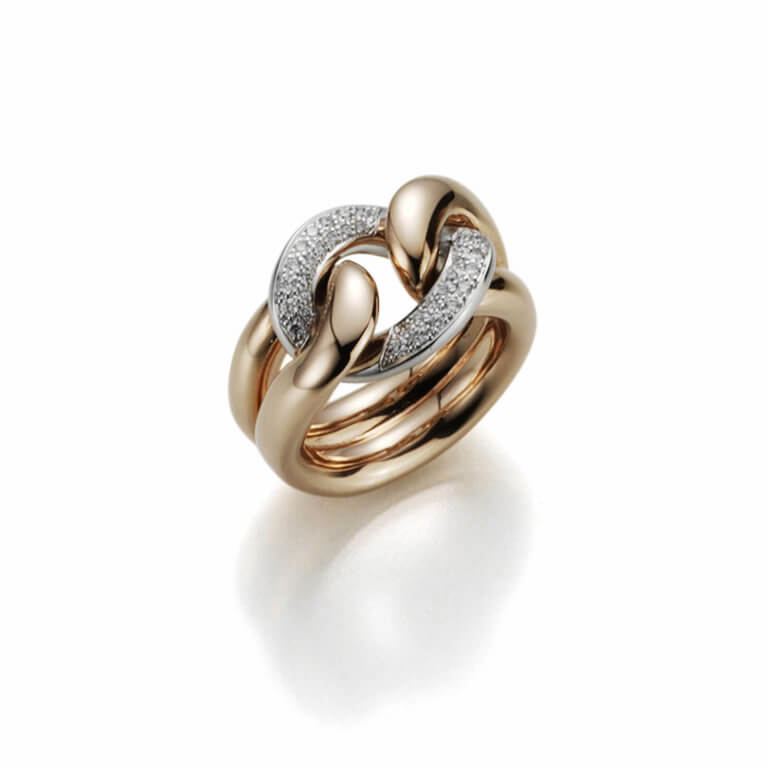 IsabelleFa - Rose gold double body ring 750