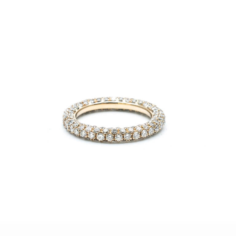 Bague en or rose 750 avec 175 diamants