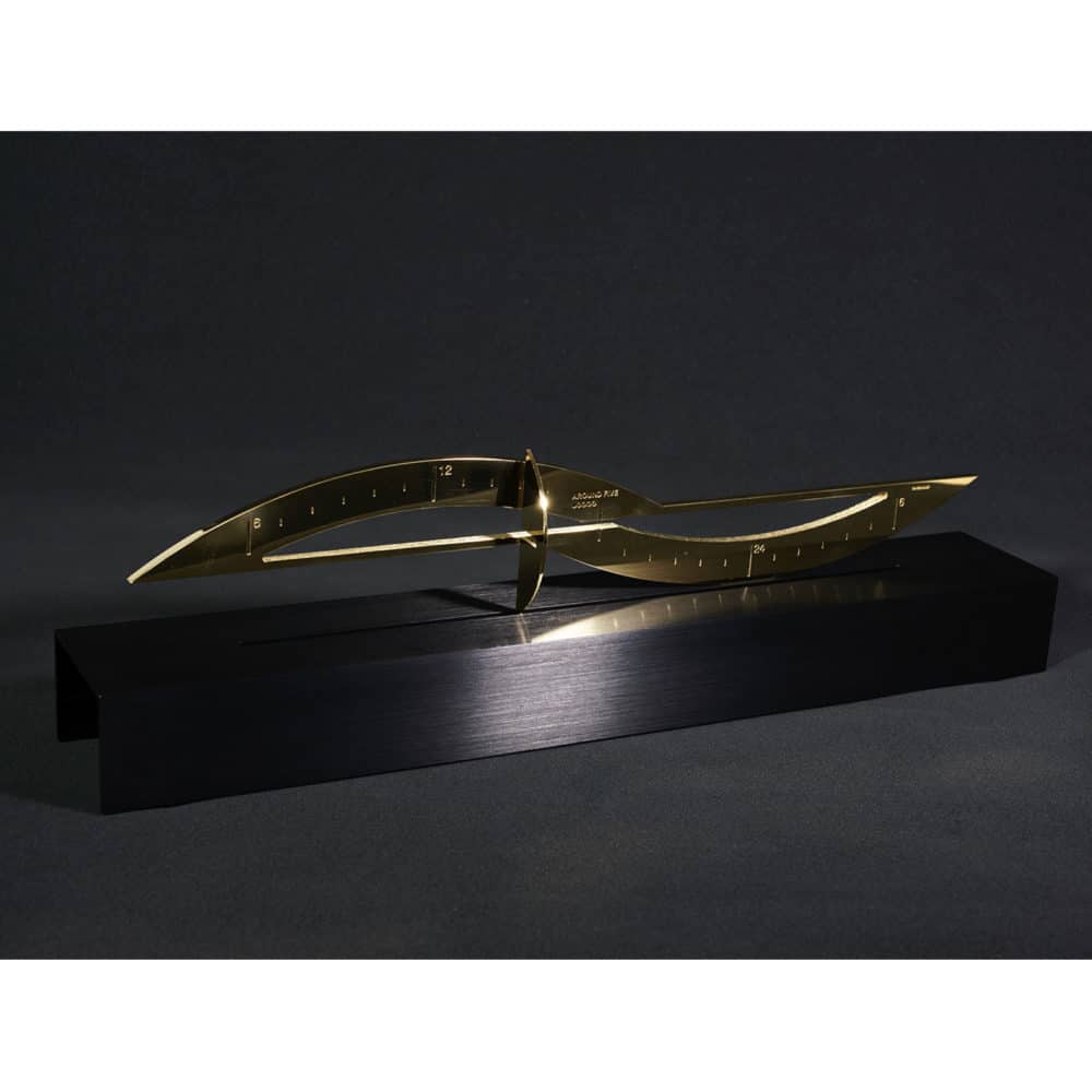 Sculpture of Time in polished natural brass