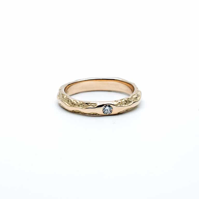 Michel h - yellow gold ring set with a diamond