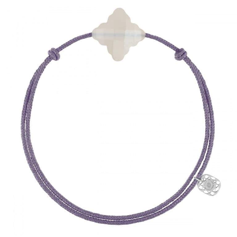 Morganne Bello - Baroque purple cord and white moonstone bracelet