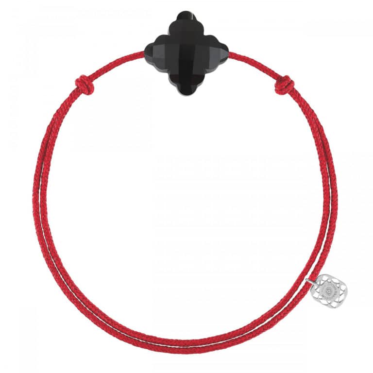 Morganne Bello - Baroque bracelet on red cord and onyx