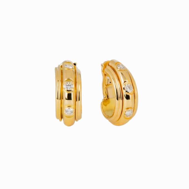 Piaget - Clips d’oreilles sans tige en or jaune 750 sertie de 6 diamants