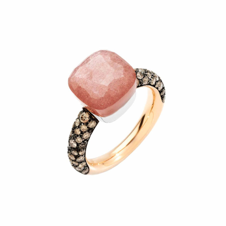 Pomellato - Nudo Chocolate Classic pink gold ring set with an orange moonstone