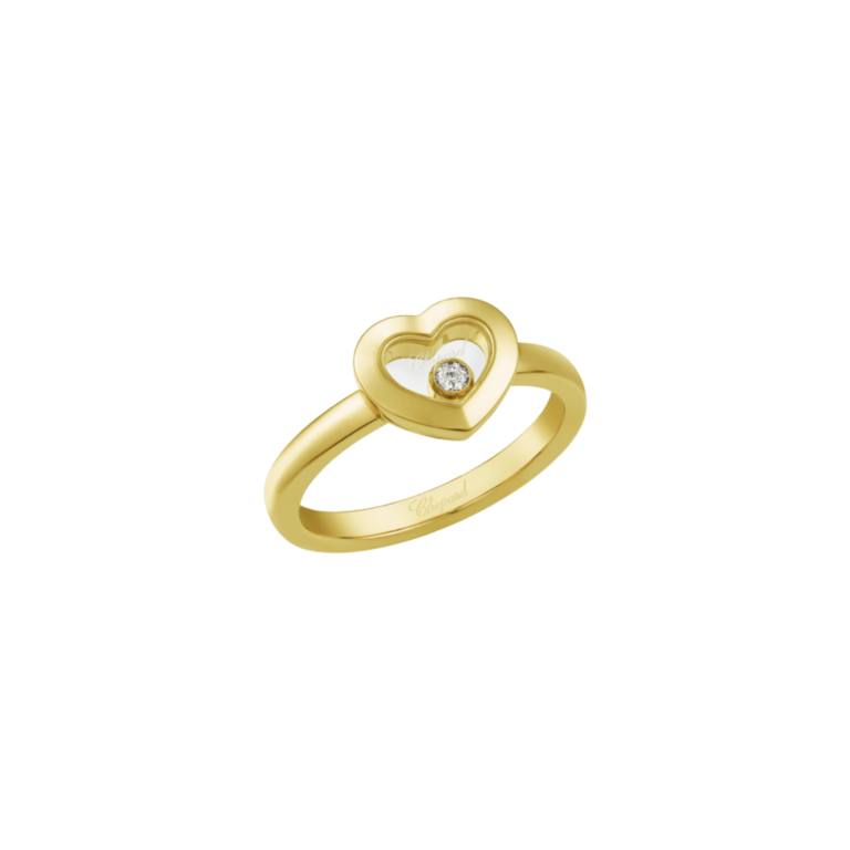 Chopard - Happy Diamonds bague en or jaune avec un diamant mobile