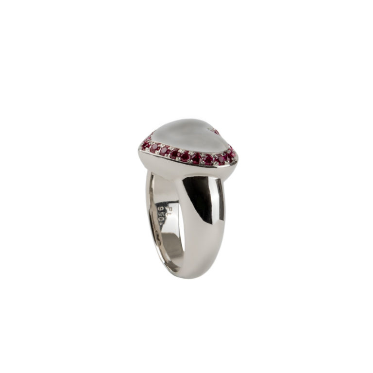 Lionel Meylan Créations - Unique creation platinum ring with ruby