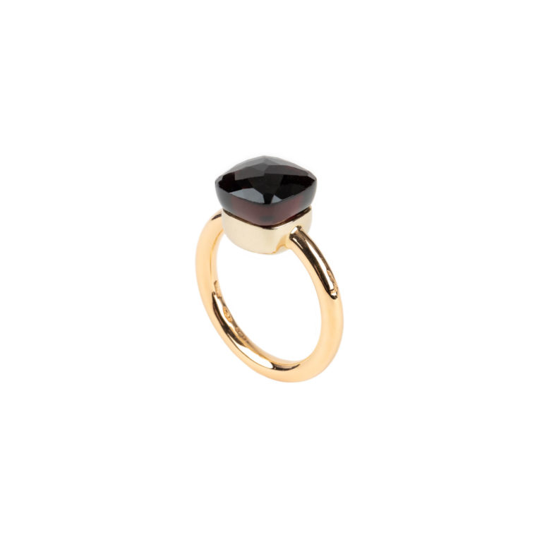 Pomellato - Nudo ring in pink gold and white gold with garnet