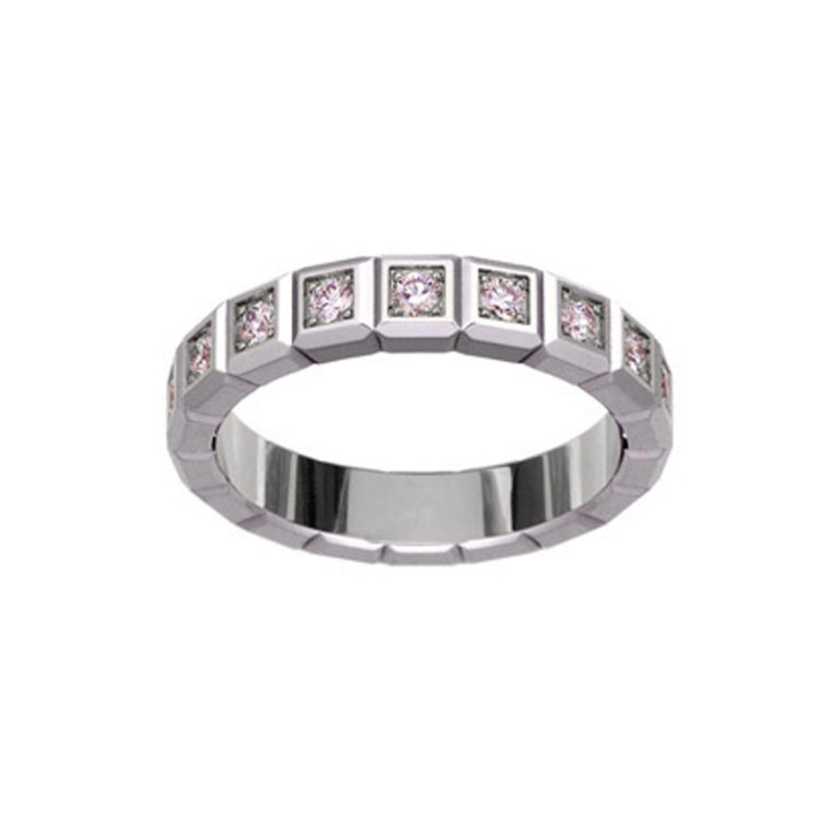 Chopard - Ice Cube 750 white gold ring set with 11 diamonds
