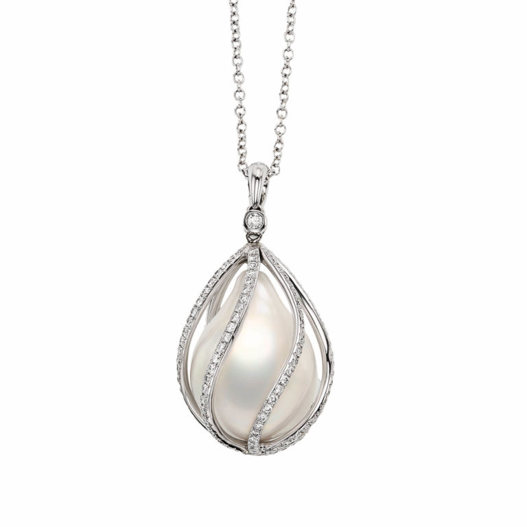 Lionel Meylan Créations - White Gold Pendant with Freshwater Pearl