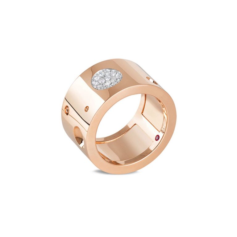 Roberto Coin - 750 rose gold ring with 19 diamonds
