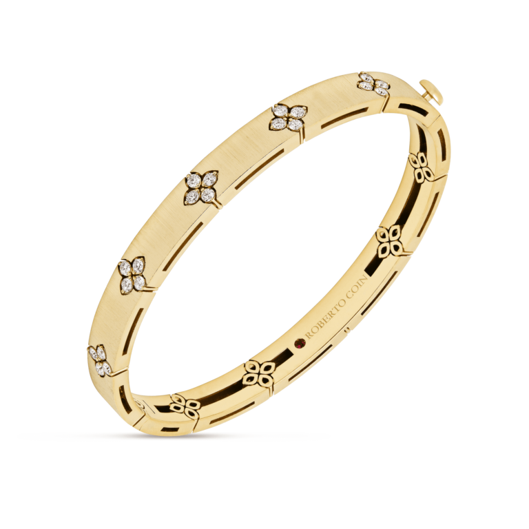 Roberto Coin - Love in Verona bracelet rigide en or jaune 750  serti de 20 diamants et un rubis