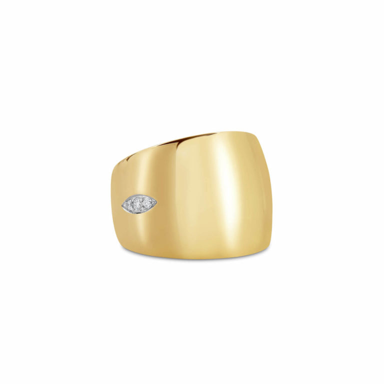 Roberto Coin - Yellow gold ring with 3 diamonds