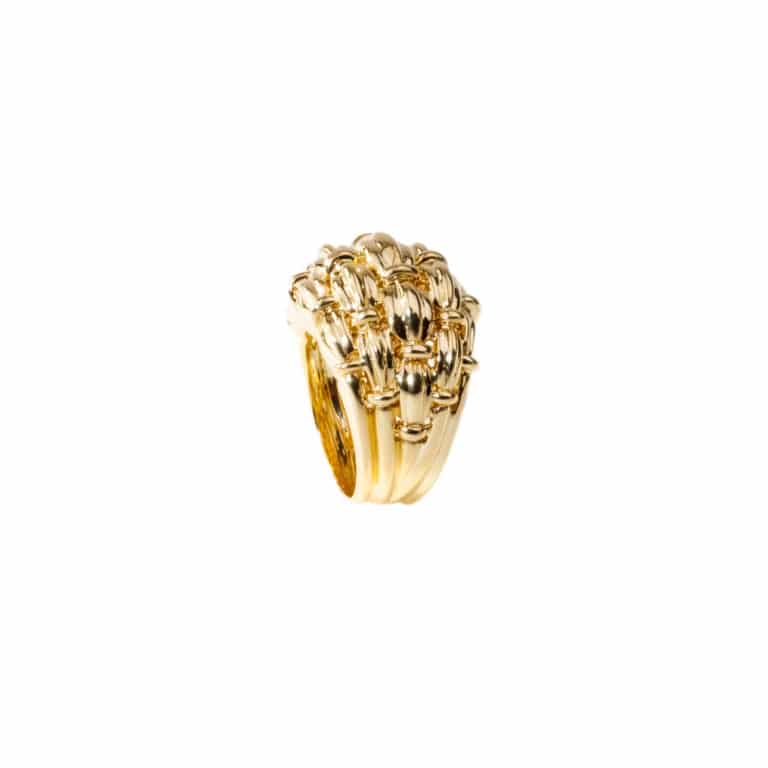 Tiffany & Co - Vintage ring in 750 yellow gold, domed Rubas Tissé style