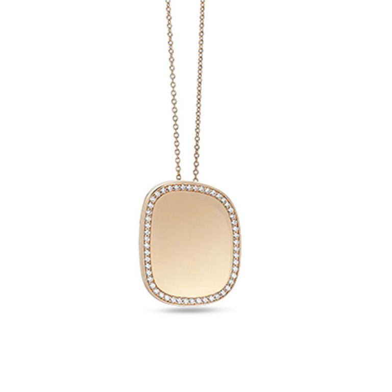 Roberto Coin - Jade noir collier en or rose avec 73 diamants