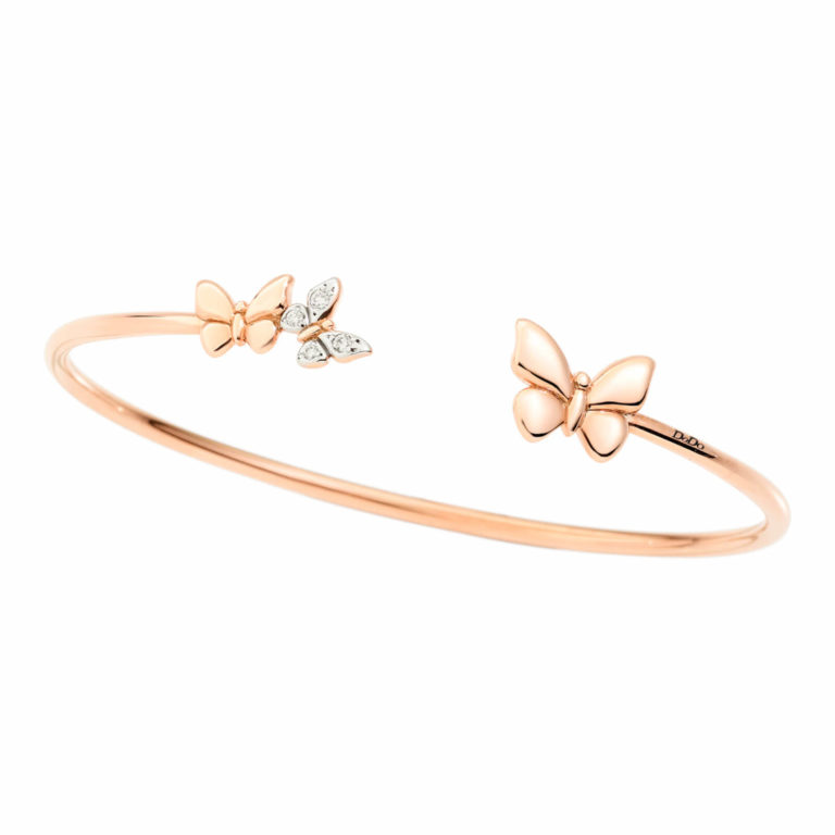Dodo - Rose gold Butterfly bracelet set with diamonds