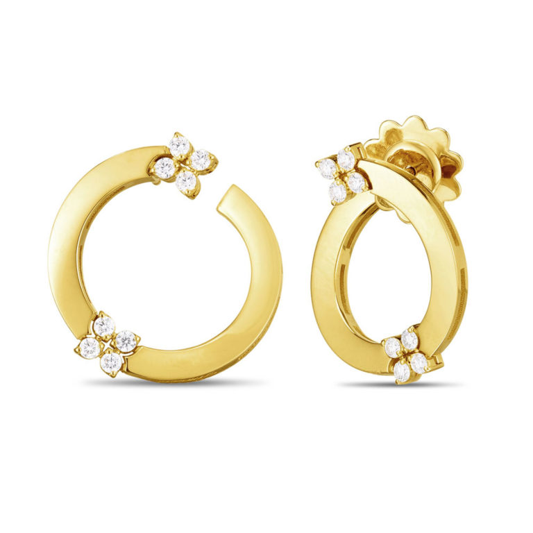 Roberto Coin - Love in Verona boucles d’oreilles « créoles » en or rose sertie de 16 diamants