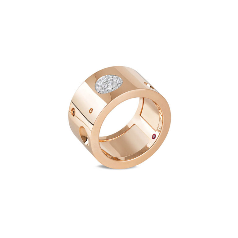 Roberto Coin - Pois Moi ring in pink gold with 19 diamonds