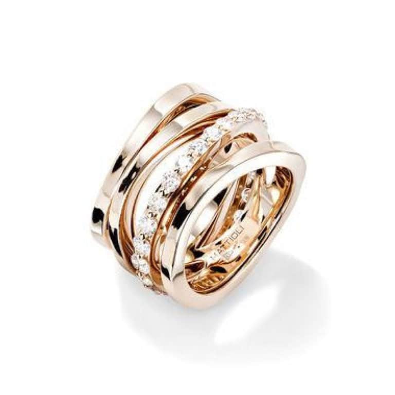 Mattioli - Aspis, 750 rose gold ring set with diamonds