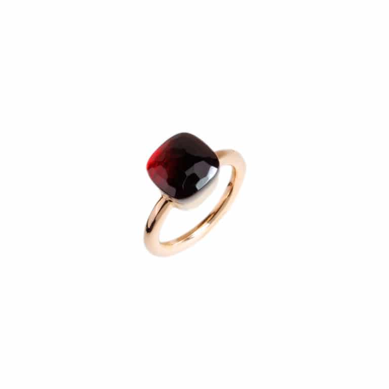 Pomellato - Nudo classic ring in 750 pink gold set with a garnet