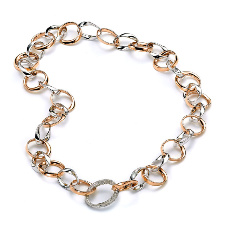 Mattioli - 1TO, two-tone necklace in 750 yellow and white gold, set with diamonds