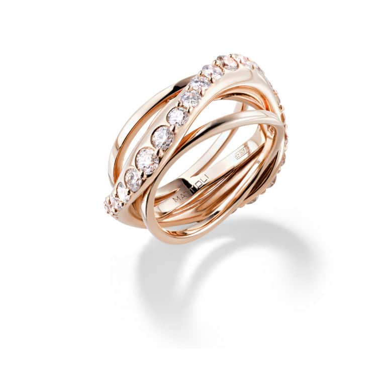 Mattioli - Aspis, 750 rose gold ring set with diamonds