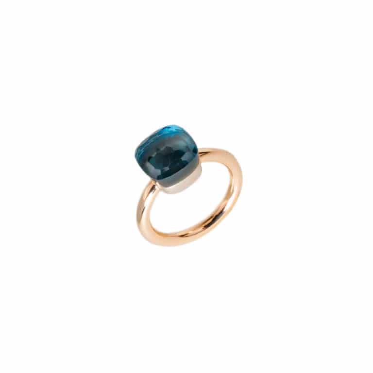 Pomellato - Nudo classic bague or rose 750 sertie d’une topaze london blue