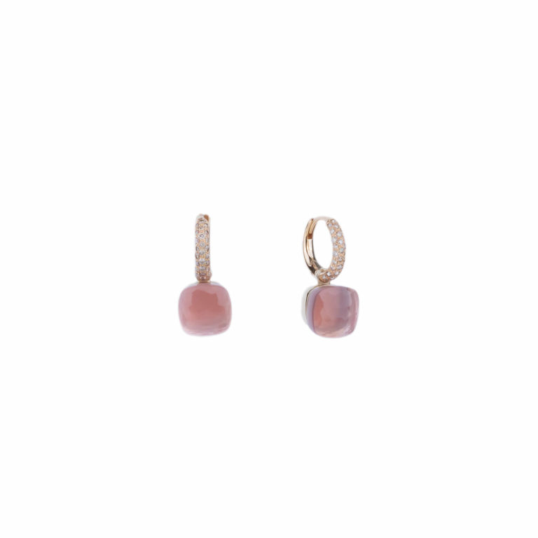 Pomellato - Nudo Classic créoles quartz rose et diamants