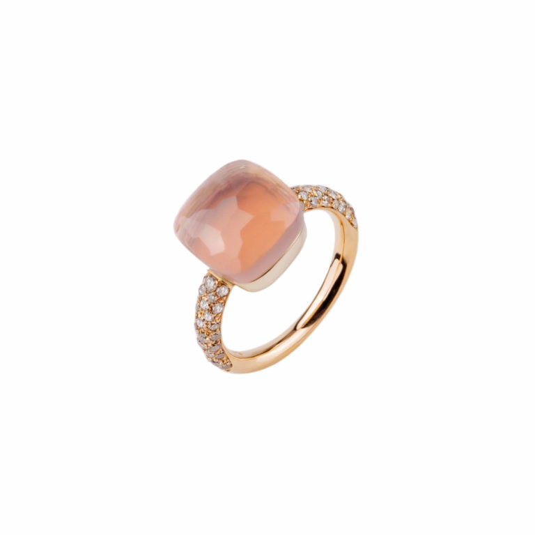 Pomellato - Nudo Maxi rose quartz & brown diamond ring