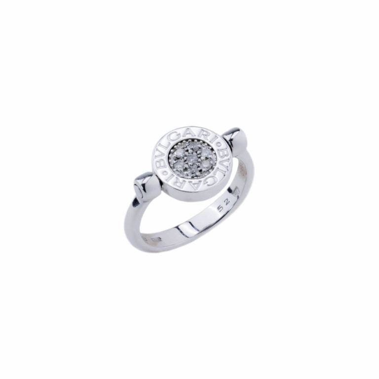 Bulgari - “Bvlgari Bvlgari” ring with diamonds and onyx