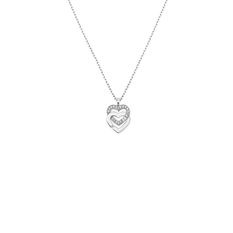 Dinh Van - Pendant on Double Hearts R10 chain – white gold and diamonds