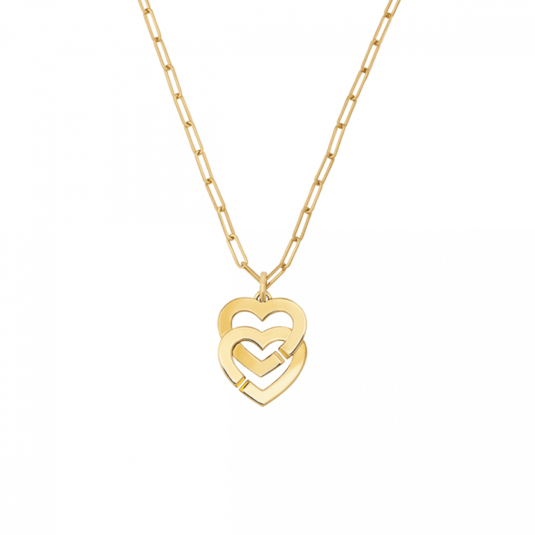 Dinh Van - Pendant on Double Hearts Chain R15 – yellow gold