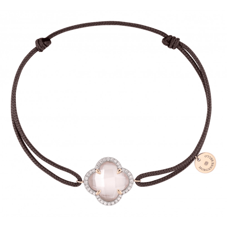 Morganne Bello - Bracelet cordon – Victoria Diamant – Quartz rose
