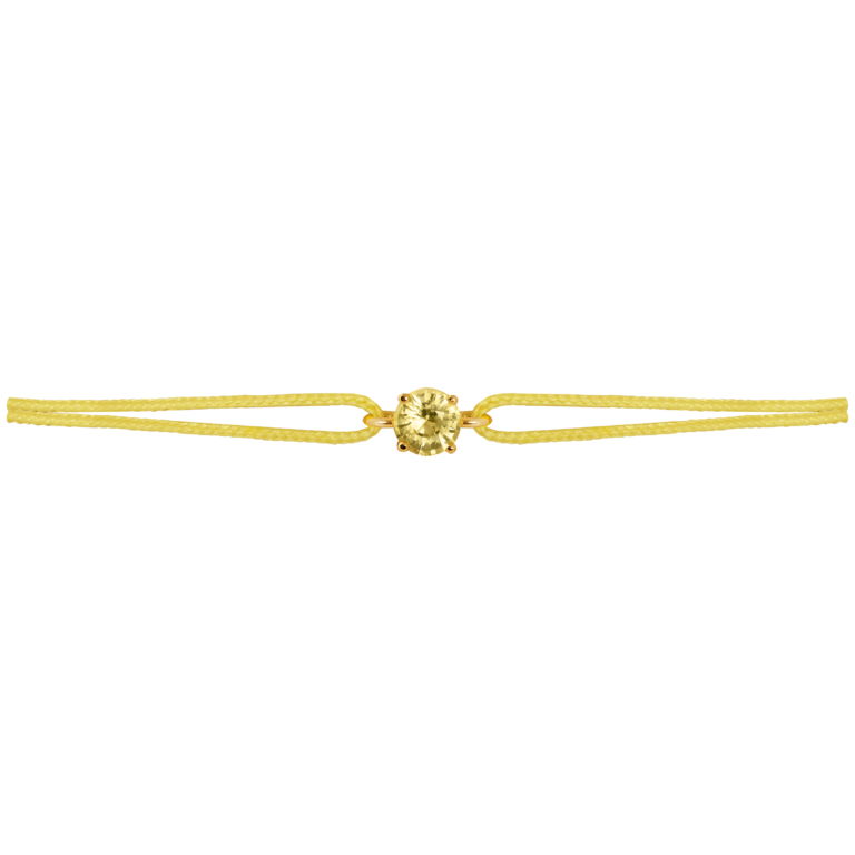 Lionel Meylan Créations - Bracelet cordon avec saphir jaune