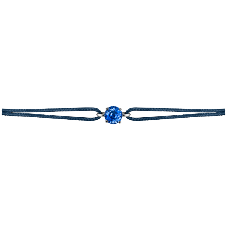 Lionel Meylan Créations - Bracelet cordon serti d’un saphir bleu