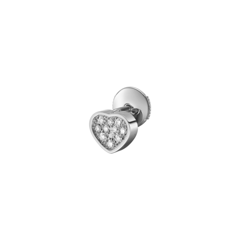 Chopard - My Happy Hearts boucle d’oreille unitaire en or blanc et diamants