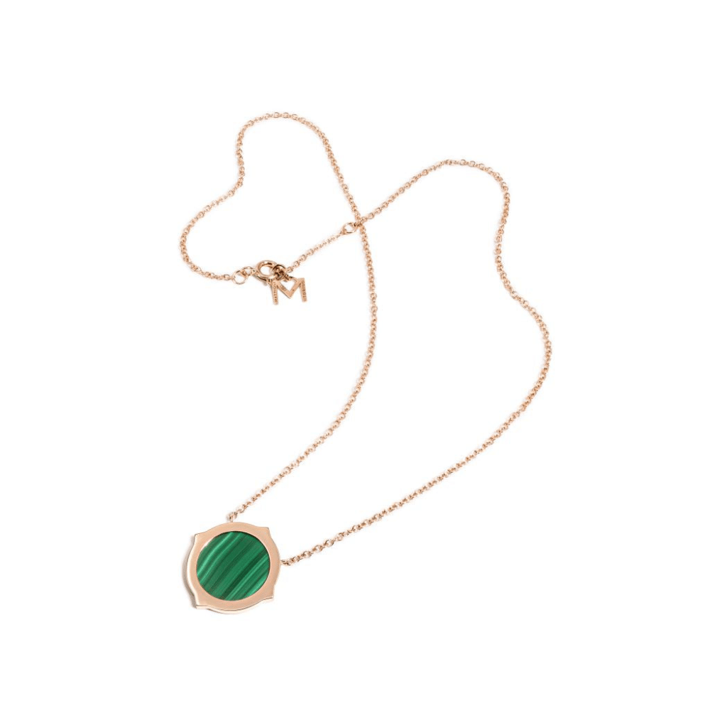 Ever rose gold necklace with malachite