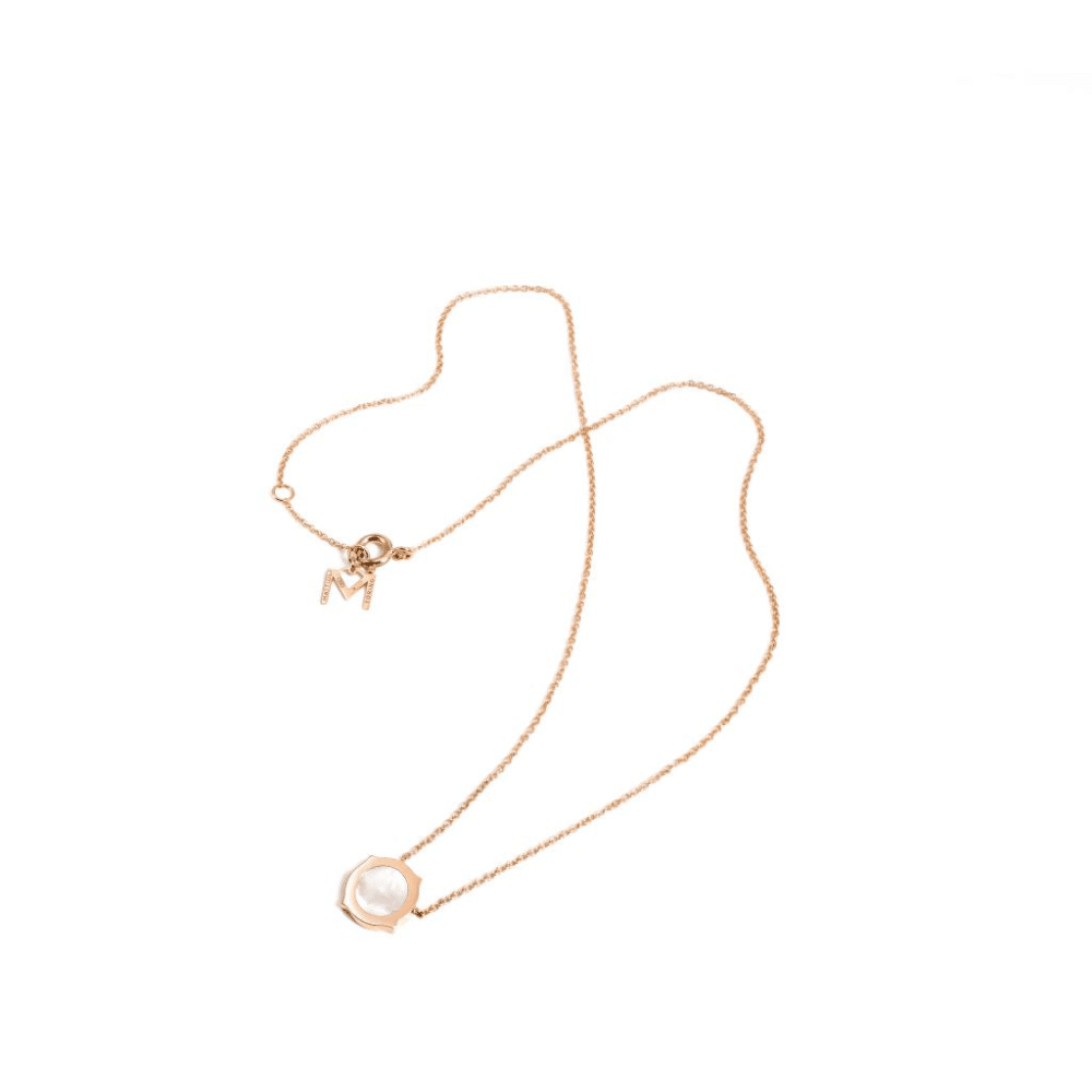 Pink gold necklace with mother-of-pearl pendant