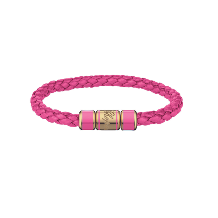 Chopard - Braided leather bracelet – yellow plated metal clasp