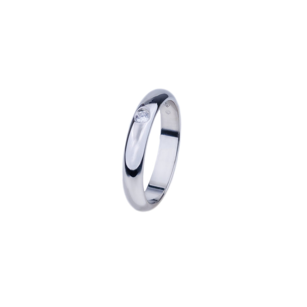 1895 wedding ring platinum with 1 diamant