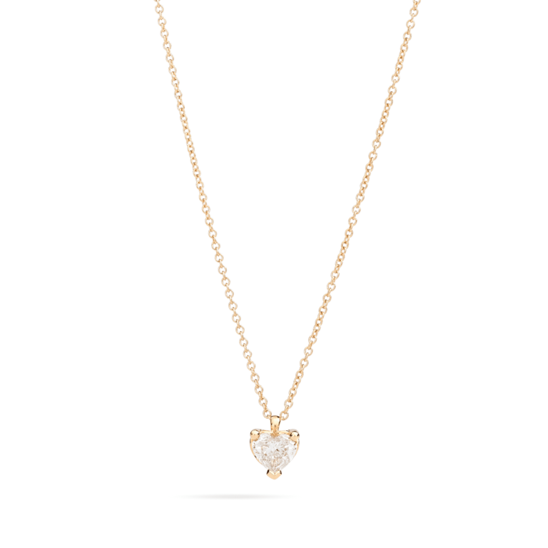 Recarlo - Yellow gold necklace with heart-cut diamond
