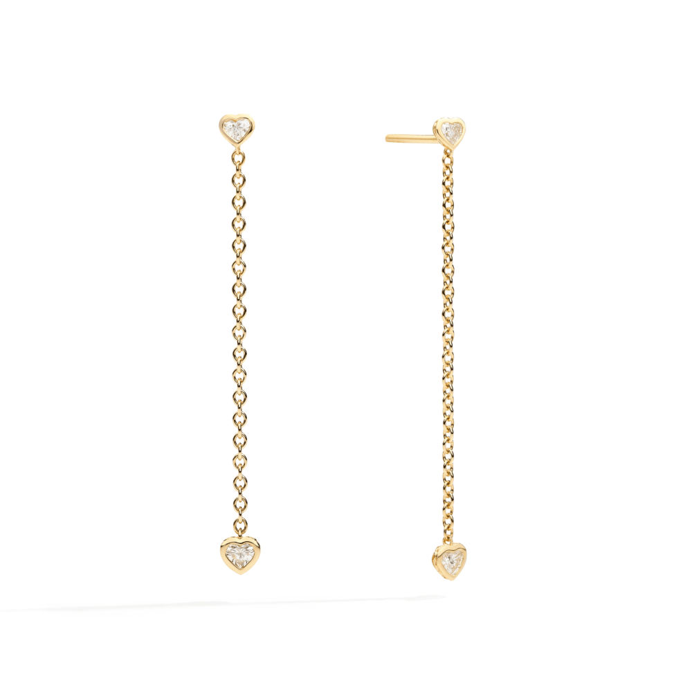Pendant earrings in yellow gold