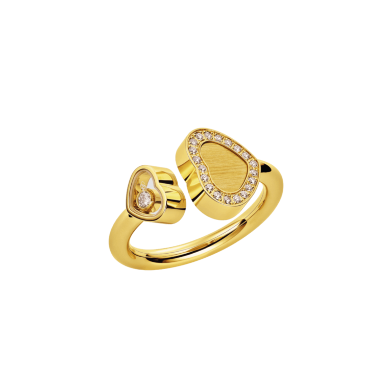 Chopard - Happy Hearts – Bague en or jaune avec un cœur serti de diamants